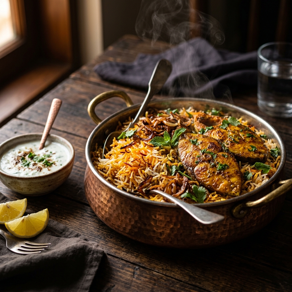 Hyderabadi Fish Dum Biryani