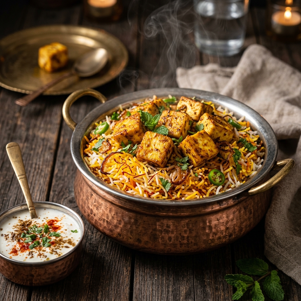 Hyderabadi Paneer Dum Biryani