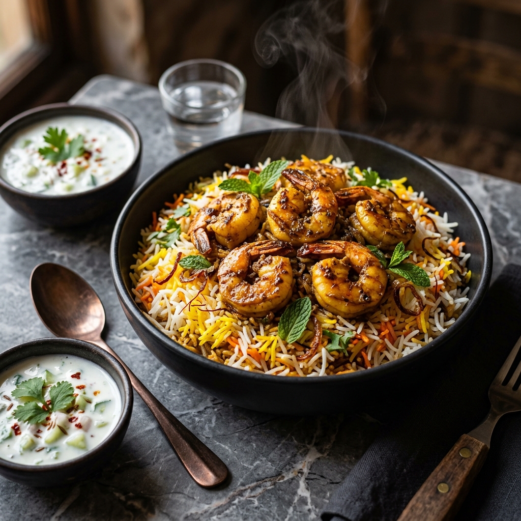 Hyderabadi Prawn Dum Biryani